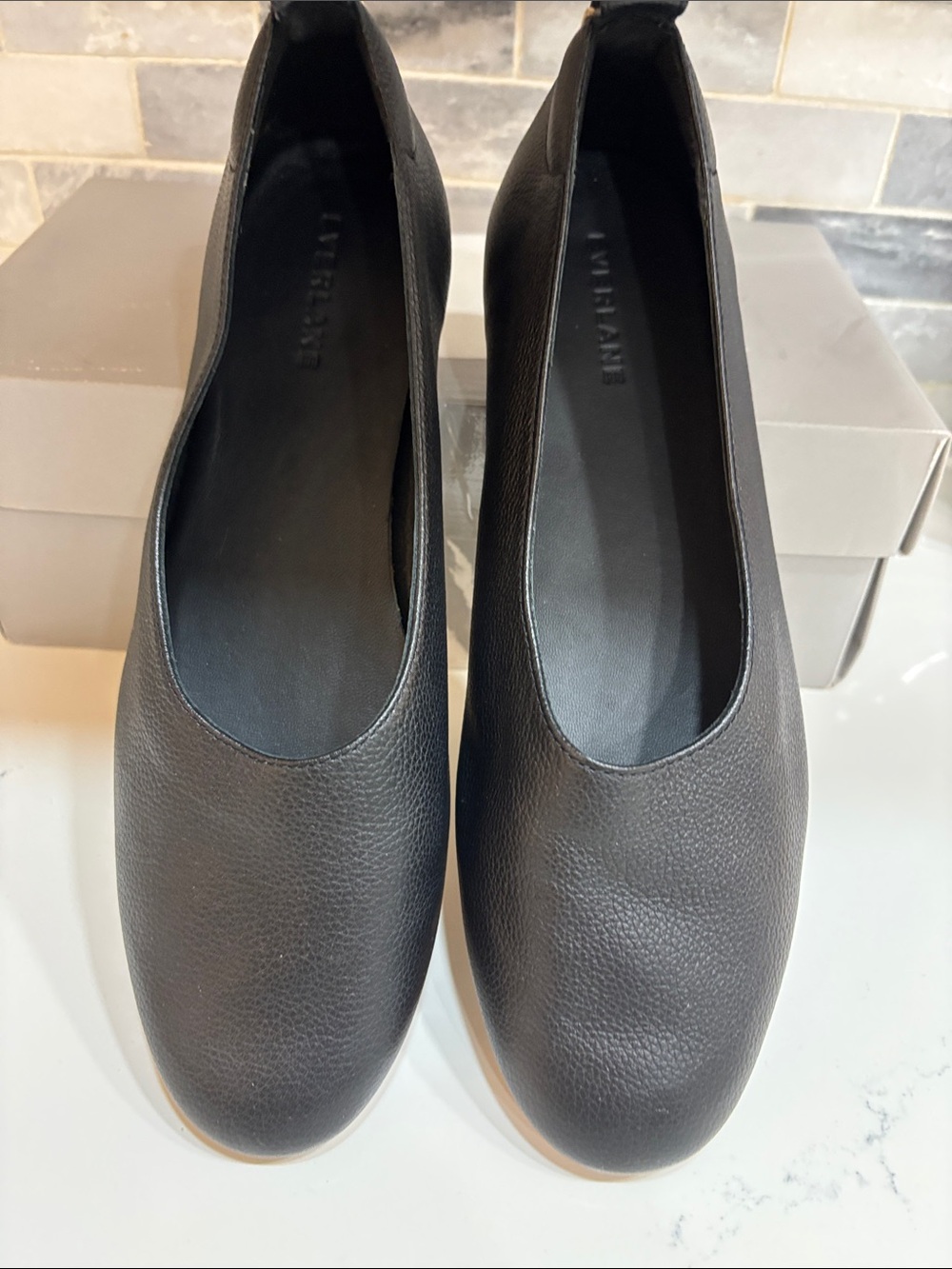 Everlane Leather Black Women’s Slip-On Day Glove Flats NWOB